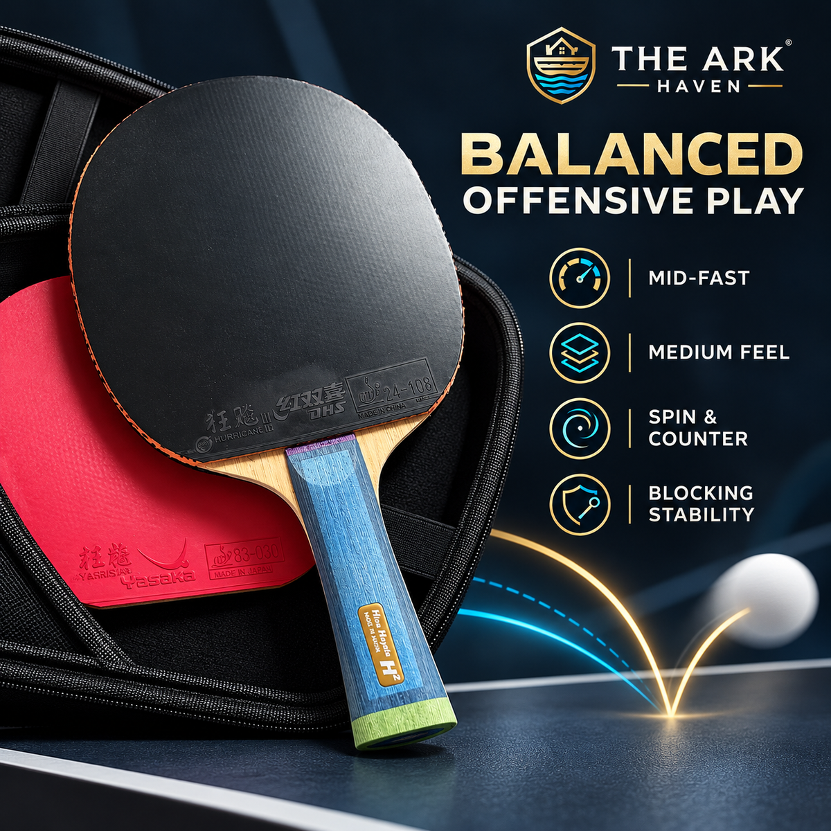 Nittaku Hina Hayata H2 Table Tennis Bat / Blade