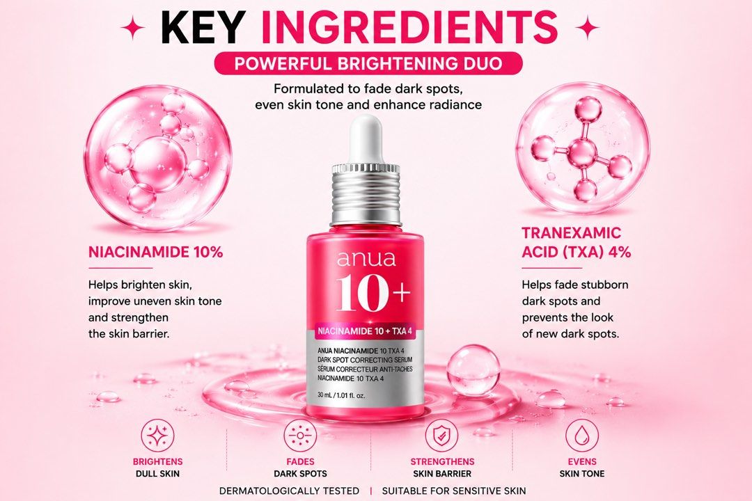 Anua TXA Dark Spot Correcting Serum 10+ 1+1 Special Set 60ml, Korea Exclusive KPOP Demon Hunters Limited Edition